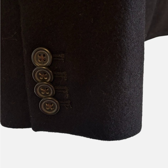 Lands End Women's Black Wool Blend Blazer Jacket Sz 14 Classic Capsule Wardrobe - Picture 2 of 5